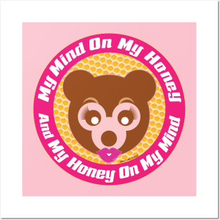 Honey on My Mind Lady Honey Bear Posters and Art